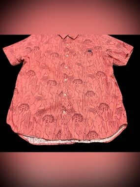 chubbies Coral Cactus-Print Button Down Shirt XXL